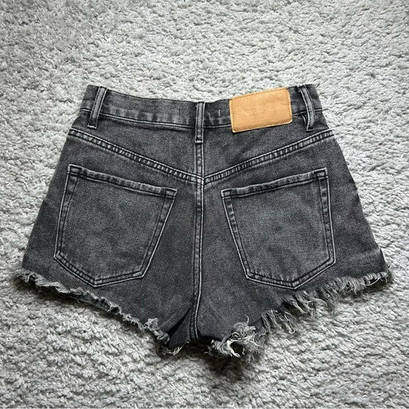 Pacsun Shorts Womens 24 Vintage High Rise Button Fly Raw Hem Frayed Edge Cotton - Picture 4 of 4